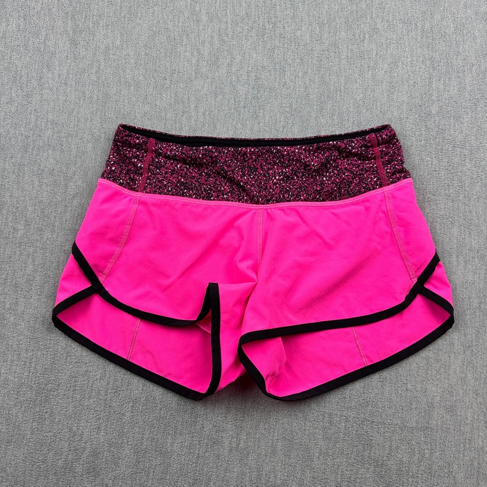 Lululemon Shorts Womens 2 Pink Run Speed 4 Way Stretch Running Workout Gym Yoga